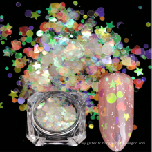 Flocons de paillettes mixtes, formes de paillettes de différentes tailles pour nail art